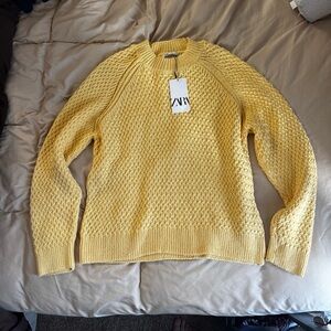 Zara Yellow Knit Sweater for men
